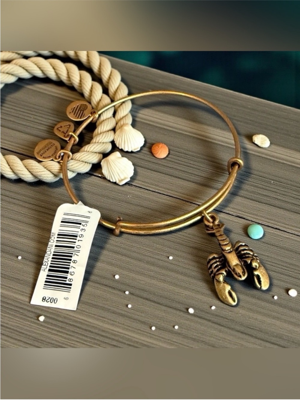 ALEX AND ANI *Lobster Charm Bangle in Rafaelian f~ Gold NWT